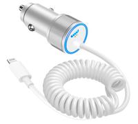 [Apple MFi Certified] iPhone Fast Car Charger, Linocell 60W PD USB-C Power Cigarette Lighter USB-C Car Carplay Fast Charger + 6FT Coiled Type-C to Lightning Cable for iPhone 14 13 12 11 XS XR X 8 iPad