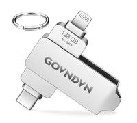 Apple MFi Certified iPhone Photo Stick 128GB Storage Flash Drive, iPhone Photos Transfer Back up Portable Storage Thumb Drive Lightning USB C Memory Stick for iPhone 15/16/14/iPad/Android/PC (128 GB)