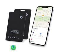 [Apple MFi Certified] LBPRT Airtag Card Wallet Tracker Thin 1.6mm 2 Pack, Rechargeable Air Tag Work with Apple Find My (iOS Only, Android not Supported), Item Finder Locator for Luggage Suitcase Bags