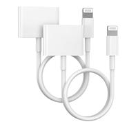 [Apple MFi Certified] Lightning to 30 Pin Adapter for iPhone, 2-Pack 8 Pin to 30 Pin Charging and Data Transfer Converter Compatible with iPhone 14 13 12 11 Xs X 8 7 6 5 4 iPad iPod - No Audio Support