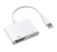[Apple MFi Certified] Lightning to HDMI Adapter,1080P Video & Audio Sync Screen Converter Digital AV Adapter with Charging Port for iPhone14 13 12 11 XS XR X 8 7,iPad to HD TV/Monitor/Projector White
