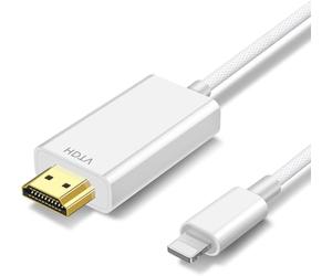 [Apple MFi Certified] Lightning to HDMI Adapter 10ft Cable, 1080P HD Sync Screen Mirroring for iPhone/iPad to TV/Monitor/Projector, Plug & Play No Power Required, iOS-Compatible Digital AV Connector