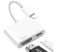 【Apple MFi Certified】 Lightning to HDMI Adapter, HDMI to Lightning Cable, L-i-g-h-t-n-i-n-g to H-D-M-I Cable for iPhone 14/13/12/11/XS/XR/8/7/iPad, Plug and Play