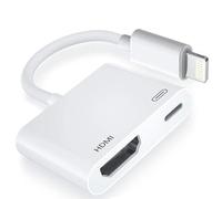 [Apple MFi Certified] Lightning to HDMI Adapter, No Power Needed 1080P Video & Audio Sync Screen Converter with Lightning Charging Port, iPhone to HDMI Adapter Compatible with iOS