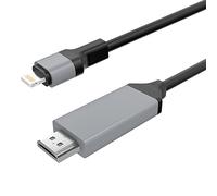 [Apple MFi Certified] Lightning to HDMI,iPhone to HDMI Adapter Cable 2K Lightning to Digital AV Adapter Sync Screen Converter for iPhone iPad iPod on TV Monitor Projector-6.6ft,Plug and Play (Black)