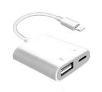 [Apple MFi Certified] Lightning to USB Camera Adapter with Charging Port for iPhone, USB 3.0 Female OTG Cable for iPad to Connect Card Reader USB Flash Drive U Disk Keyboard Mouse Hubs Midi