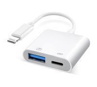 [Apple MFi Certified] Lightning to USB Camera Adapter with Charging Port, Portable USB 3.0 Female OTG Cable for iPad to Connect USB Flash Drive Card Reader, Compatible with iPhone