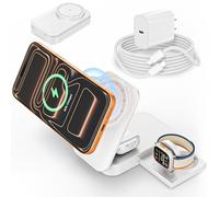 [Apple MFi Certified]Magnetic Charger 3 in 1 Charging Station,25W Wireless Foldable Mag-Safe Charger 6FT USB-C Cable Wireless iPhone Charging Station Compatible with iPhone 17/16/15/14/13/12 Pro/Plus