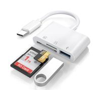 Apple MFi Certified SD Card Reader for iPhone, 3 in 1 USB-C to SD/TF Card Reader with USB Camera Adapter for iPhone 15/16 Series, iPad Air/Pro, MacBook Pro/Air M1 M2 M3 M4 and More