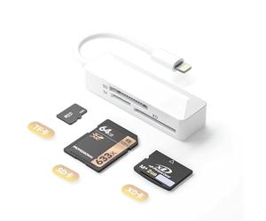 [Apple MFi Certified] SD Card Reader for iPhone,Lightning Memory SD Card Reader Adapter High-Speed XD Picture Card Camera Adapter for iPhone 14/13/12/11/XS/XR/X/8/7/6/5 Supports SD/TF/XD 128G 256G