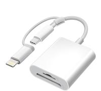 Apple MFi Certified SD Card Reader for iPhone, USB-C & Lightning to SD & TF Card Adapter for iPhone 15/14/ 13/12/ 11/ XS/XR/X/8 7 6 5, MacBook Pro M1 Air, iPad Pro/Air, iMac, Galaxy S24/S23 (2 Slots)