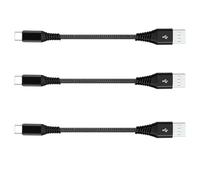 Apple MFi Certified Short 16 15 Charging Cable, 3Pack 8 Inch USB-A to Type-C USB-C Charger Cord, Nylon Braided Fast Charging Data Syncing Cable for iPhone/iPad/Airpods