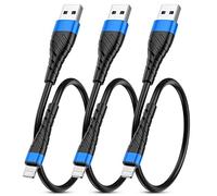 Apple MFi Certified Short iPhone Charger Cable 3 Pack 1 Ft, OIITH 12 inch Lightning Charging Cord, Fast 2.4A iPhone Data Cord Compatible with iPhone12/11/XS/Max/XR/X/8/8P/7P/6/iPad - Blue