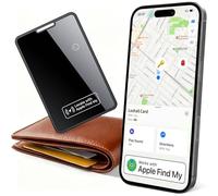 [Apple MFi Certified] Slim Wallet Tracker Card 1 Pack, Rechargeable Air Tracker Tag Work with Apple Find My (iOS Only), Smart AirTag Card for Wallet, Passports, Luggage, IP68 Waterproof Tracking Card