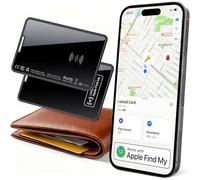 [Apple MFi Certified] Slim Wallet Tracker Card 2 Pack, Rechargeable Air Tracker Tag Work with Apple Find My (iOS Only), Smart AirTag Card for Wallet, Passports, Luggage, IP68 Waterproof Tracking Card