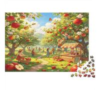 Apple Orchard Harvest Jigsaw Puzzle for Adults 1000 Piece Jigsaw Puzzle Paper Material Scenic Farm Relaxation Focus Gift 38x26cm/1000pcs