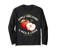 Apple Orchard U Pick Cider Fresh Organic Fruit Fun Fall Long Sleeve T-Shirt