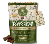 Apple Patch Pet Care Dog Multivitamin Soft Chews - 120 Chews - Natural Ingredients, Salmon & Cranberry - Dog Vitamins, Minerals & Supplements - Prebiotic, Postbiotic & Glucosamine