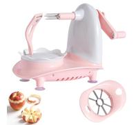 Apple Peeler and Slicer - Stainless Steel Kitchen Tool for Vegetables, Fruits, Potatoes, and Pears With Corer (Pink)