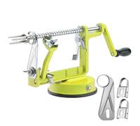 Apple Peeler Corer, Long lasting Chrome Cast Magnesium Alloy Apple Peeler Slicer Corer with Stainless Steel Blades and Powerful Suction Base for Apples and Potato(SpringGreen)