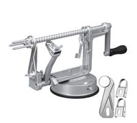 Apple Peeler Corer, Long lasting Chrome Cast Magnesium Alloy Apple Peeler Slicer Corer with Stainless Steel Blades and Powerful Suction Base for Apples and Potato(Grey)