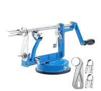 Apple Peeler Corer, Long lasting Chrome Cast Magnesium Alloy Apple Peeler Slicer Corer with Stainless Steel Blades and Powerful Suction Base for Apples and Potato(Lake Blue)