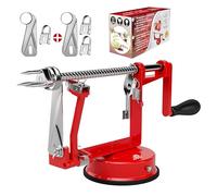 Apple Peeler Slicer Corer - (Extra 2 Blades & 1 Corer) 3 in 1 Kitchen Peeling Machine for Vegetables and Fruits, Stainless Steel Adjustable Blade, Anti Slip Suction Base