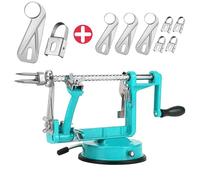 Apple Peeler, Slicer Corer Potato Peelers 3 In 1, Stainless Steel Heavy Duty Suction Cup Base And 7 Extra Blades (Blue)