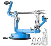 Apple Peeler Slicer Corer with Stainless Steel Blades and Powerful Suction Base for Apples Pears Potatoes(Blue)