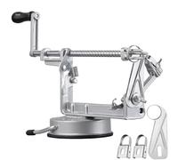 Apple Peeler Slicer Corer with Stainless Steel Blades and Powerful Suction Base for Apples Pears Potatoes(Grey)