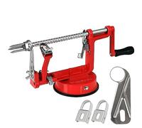 Apple Peeler, Stainless Steel Apple Corer Slicer Peeler, Durable Heavy Duty Die Cast Magnesium Alloy Apple Peeler Slicer Corer with Suction Base(Red)