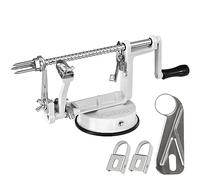 Apple Peeler, Stainless Steel Apple Corer Slicer Peeler, Durable Heavy Duty Die Cast Magnesium Alloy Apple Peeler Slicer Corer with Suction Base(White)