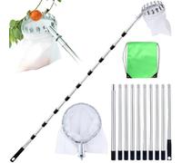 Apple Picker Fruit Grabber Tool Fruit Catcher Berry Picker with 4M Telescopic Stainless Steel Pole & Storage Bag Fruit Picker for Getting Peach Fruit Tree Picker for Picking Apple Orange Pear Etc