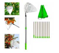 Apple Picker Fruit Picker Pole Storage Bag Stainless Steel Fruits Orchard Picking Tool(2.4M)