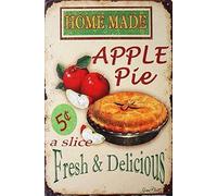 Apple Pie Retro Vintage Metal Tin Sign Rustic Look Man Cave 12x8 Inches
