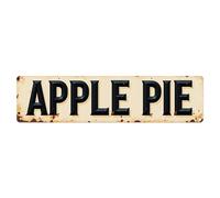 Apple Pie Sign Pattern Print Tin Sign Vintage Metal Sign Home Bar Garden Wall Decor Metal Poster 4x16 Inch