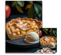 Apple Pie with Ice Cream Puzzles for 1000 Piece Impossible Jigsaw Puzzles for Adults Perfect for Family Gatherings Birthdays Holidays 1000 PCS(75x50cm)