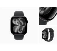 APPLE Watch Series 11 - 46 mm Jet Black Aluminium Case with Black Sport Band, M/L, Black