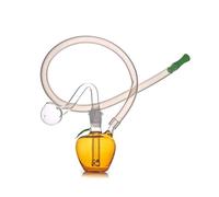 Apple shape Mini Glass Bong Water Pipes with Thick Recycler Hand Dab Bongs for Smoking with glass burner pipe (A)