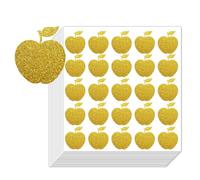 Apple Shape Stickers,Teachers Reward Sticker,Cute Fruit Stickers,1 Inches Gold Foil Mini Apples Reward Stickers for Students & Kids Classroom School Incentives,500 Pcs