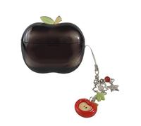 Apple-Shaped Case clearing TPU Cover with Rotating Branch Design for AirPods Pro 1st and 2nd Generation(Black,Pro2)