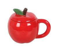 Apple Shaped Lidded Mug - Unique Apple Design - Keeps Drinks Warm Longer - 550ml Capacity - Perfect for Coffee, Tea, and Hot Chocolate - Ideal for Teachers and Foodies - High-Quality Ceramic