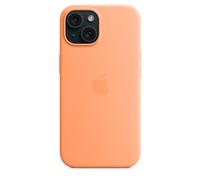 Genuine Apple iPhone 15 Silicone Case with MagSafe - Orange Sorbet