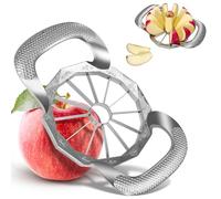 Apple Slicer, Apple Corer, All-Metal Construction Apple Slicer and Corer with 12 Stainless Steel Blades, Large Apple Cutter for Up to 4 Inches Apples with Comfortable Wider Non-Slip Handle