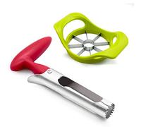 Apple Slicer & Corer Set - Divider, Apple Corer Remover, with 1 pcs Stainless Steel Apple Peeler and 1 pcs Non-Slip Handle Divider, Durable Fruit Corers for Kitchen, Home, and Dishwasher