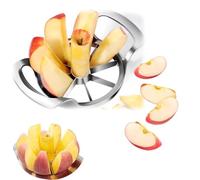 Apple Slicer Stainless Steel Apple Slicer Fruit Cutter Stainless Sharp Blades Apple Divider Cutter for Kitchen Fruit Salad Kitchen Accessories (Silver)