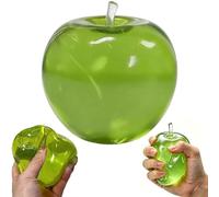 Apple Squishy, Slow Rising Stress Relief Slushy Apple Squishy, Realistic Dragon Fruit Strawberry Shaped Squeezes Stress Balls, Soft Cute Fruit Anxiety Relief Dough Decompression Gift (Apple-Green)