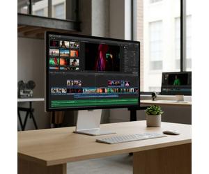 Apple Studio Display XDR 27-inch 5K with nano-textured glass A 27-inch professional display with Retina XDR 5K, nano-textured glass and an adjustable
