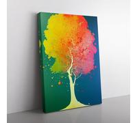 Apple Tree Colours Vol.2 Canvas Wall Art Print Ready to Hang, Framed Picture for Living Room Bedroom Home Office Décor, 76x50 cm (30x20 Inch)