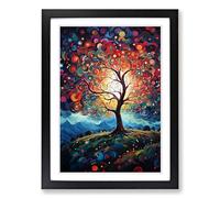 Apple Tree Expressionism No.2 Framed Print | A2 Black Framed Wall Art | Ready to Hang | Eclectic Floral Picture | Living Room Bedroom Lounge Office